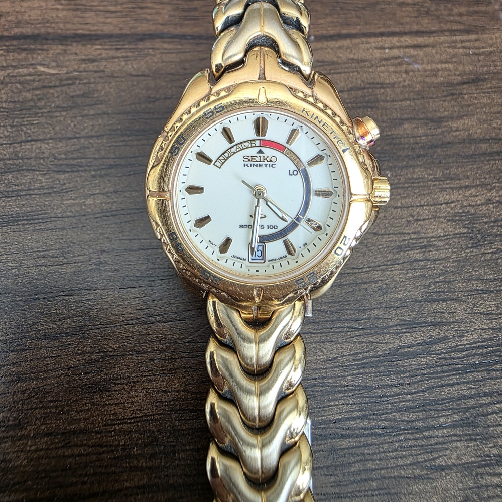 Seiko Gold and Silver Kinetic Watch
